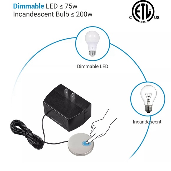 DEWENWILS 2 Pack Touch Dimmer Switch, Touch Pad Control with 3 Levels of Dimming - Picture 6 of 9